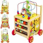 Kruzzel Constructor multifuncțional de abilități din lemn, ajutor de mers pe jos, cub educațional interactiv, cub de joacă Montessori (00022606)