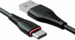 Vipfan Anti-Break X01 USB-A apa - USB-C apa 2.0 Töltő kábel - Fekete (1m) (X01TC-BLACK)