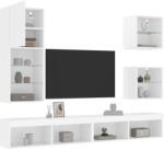 vidaXL 5 darab fehér szerelt fa fali TV-bútor LED-del (3216675) - vidaxl