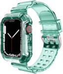SmartWatcherz Átlátszó Szilikon Apple Watch Szíj és Tok - Zöld, 38mm, 40mm, 41mm (95605)