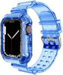 SmartWatcherz Átlátszó Szilikon Apple Watch Szíj és Tok - Kék, 42mm, 44mm, 45mm (95582)