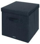 LEITZ Doboz, szövet borítású, L méret, LEITZ "Fabric", sötétszürke (61450089) - iroszer24