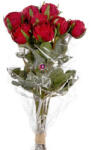D&D Selyemvirág Rózsa 12szálas csokor műanyag 37cm piros (A2397802)