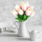 D&D Élethű tapintású tulipán cirmos rózsaszín 33 cm 1db (GD1911324J)