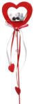 D&D Szív egérrel betűzős fa 70x65 mm piros 12-db-os szett (372040)
