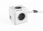 allocacoc PowerCube Extended + 2 USB 1,5 m (2402GY)