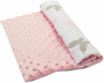 BOMIMI Pătură de nurcă 100 x 75 cm fluturi, roz (2209PIK014) Lenjerii de pat bebelusi‎, patura bebelusi