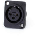 Neutrik NC3FPP XLR mama beépíthető aljzat, D ház (2, 5 x 3 cm) - FEKETE