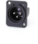 Neutrik NC3MPP XLR papa beépíthető aljzat, D ház (2, 5 x 3 cm) - FEKETE