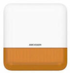  Hikvision DS-PS1-E-WE/Orange Vezeték nélküli kültéri sziréna AXPro központokhoz, 110 dB, IP65, 868 MHz, 12 VDC/4x CR123A, narancs (DS-PS1-E-WE-Orange)