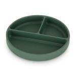  P&M Szilikon osztott tányér, kerek Take&Match Misty Green 6m+ - babastar