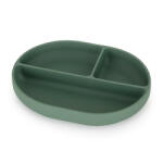  P&M Szilikon osztott tányér, ovális Take&Match Misty Green 6m+ - babastar