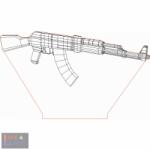 Love & Lights AK-47-es típusú lőfegyver mintás 3D illúzió lámpa