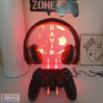 Love & Lights Kontroller és fülhallgató tartó 3D lámpa - focis