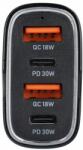  Autós töltő USB QC 3.0 + 2x Type-C PD CC53-2A2C (összesen 66W)