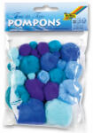 Felt Product Pompom/24db, kék, vegyes szín és méret
