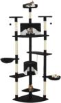 vidaXL Ansamblu pisici, stâlpi din funie de sisal 203 cm Negru și alb (170530) - comfy