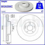 DELPHI féktárcsa DELPHI BG9208C (BG9208C)