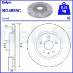 DELPHI Tarcza Hamulcowa Tyl (bg4969c)