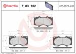 BREMBO fékbetétkészlet, tárcsafék BREMBO P 83 102X (P 83 102X)