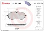 BREMBO fékbetétkészlet, tárcsafék BREMBO P 85 194 (P 85 194)