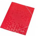 Leitz Mapa cu elastic WOW, carton laminat, certificare FSC, A4, 250 coli, Leitz rosu E39820026
