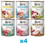 Brit Pate&Meat Vegyes ízesítésű 24x800 g kutyapástétom