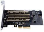 ORICO PCI-E bővítőkártya - PDM2 /36/ (PCI-E 3.0 x4, Kimenet: M. 2 NVMe, Max. : 2x 2TB, M-key/B-key) (ORICO-PDM2-BP) - bestbyte