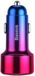 Baseus Magic szivargyújtós autós töltő QC3.0/ Type-C PD QC4+45W 6A piros