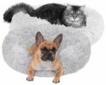 SPRINGOS Câine de pluș, pat pentru pisici, 40 cm, cușcă cu nori, gri (PA0121)