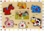 Sunman Puzzle din lemn, Gasiti si conectati animalele, 7 piese (S01007014_001w) Puzzle