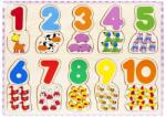 Sunman Puzzle din lemn, Gasiti si conectati numerele si figurinele, 20 piese (S01006609_001w) Puzzle