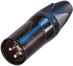 Neutrik NC3 XLR papa dugó, fém ház, Fekete