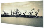  tulup. hu Üvegképek Gdanski hajógyár daruk folyó 120x60cm 2 fogas