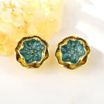  Arannyal bevont beszúrós-klipszes virág fülbevaló (0444. ) (12YJ275798E)