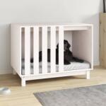 vidaXL Casă pentru câini, alb, 90x60x67 cm, lemn masiv de pin (822487) - comfy