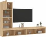 vidaXL 4 darab füstös tölgy színű szerelt fa TV-bútor LED-del (3216642) - pepita