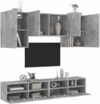 vidaXL 5 darab betonszürke szerelt fa fali TV-bútor (3216528) - pepita