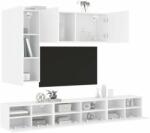 vidaXL 5 darab fehér szerelt fa fali TV-szekrény (3216558) - pepita