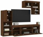 vidaXL 6 darab barna tölgyszínű szerelt fa TV-bútor LED-del (3216738) - pepita