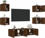vidaXL 6 darab barna tölgyszínű szerelt fa TV-bútor LED-del (3216859) - pepita