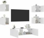 vidaXL 5 darab fehér falra szerelhető TV-szekrény LED-del (3216860) - pepita