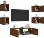 vidaXL 5 darab barna tölgyszínű falra szerelhető TV-szekrény LED-del (3216866)