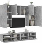 vidaXL 5 darab betonszürke szerelt fa fali TV-bútor (3216521) - pepita