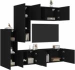 vidaXL 5 darab fekete szerelt fa falra szerelhető TV-bútor (3216490) - pepita