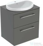 Geberit SELNOVA SQUARE 59, 1x50, 2 cm-es 2 fiókos alsószekrény pulttal és Variform mosdóval, matt láva 502.869. 00.1 (502869001)
