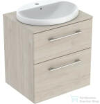 Geberit SELNOVA SQUARE 59, 1x50, 2 cm-es 2 fiókos alsószekrény pulttal és Variform mosdóval, világos hikoridió 502.871. 00.1 (502871001)