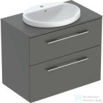 Geberit SELNOVA SQUARE 79, 1x50, 2 cm-es 2 fiókos alsószekrény pulttal és Variform mosdóval, matt láva 502.873. 00.1 (502873001)