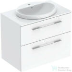 Geberit SELNOVA SQUARE 79, 1x50, 2 cm-es 2 fiókos alsószekrény pulttal és Variform mosdóval, fényes fehér 502.872. 00.1 (502872001)