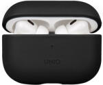  Bluetooth fülhallgató töltőtok tartó, Bőr, vezeték nélküli töltés támogatás, Apple AirPods Pro 2 kompatibilis, Uniq Terra, fekete